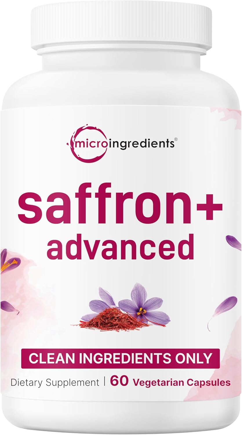 Micro Ingredients Saffron+ Advanced Supplements, 60 Veggie Capsules – 10-in-1 with Saffron Extract, High Absorption Fat-Soluble Vitamin C, Magnesium, Turmeric & KSM-66 Ashwagandha – Filler Free - PrimeBioHealth - canada supplements