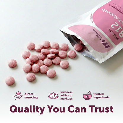 Micro Ingredients Vitamin B12 5,000 mcg | Methylcobalamin – 240 Chewable Tablets | Fast Dissolve, Natural Strawberry Flavor | Vegan, Non-GMO, Gluten Free - 1` - PrimeBioHealth - canada supplements