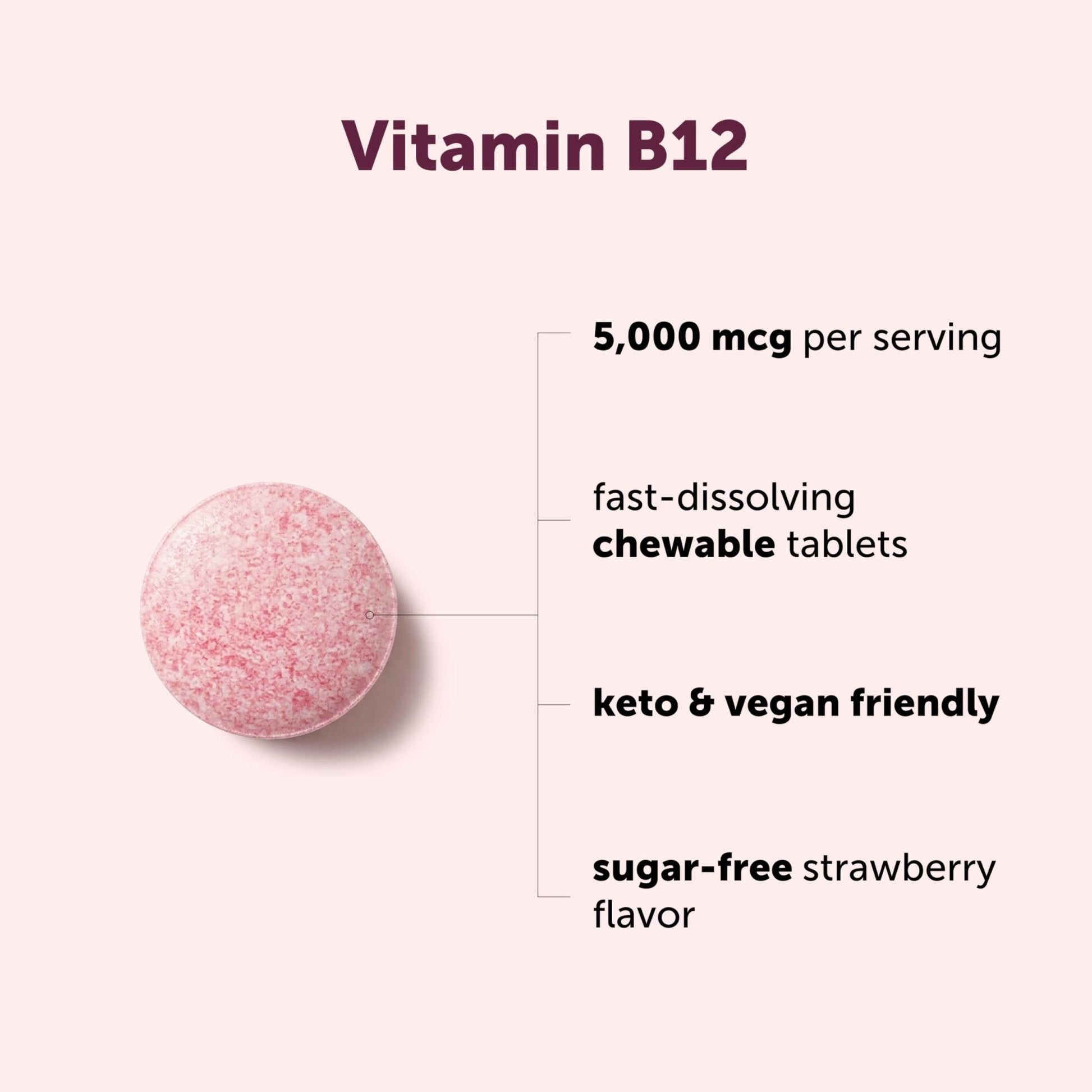 Micro Ingredients Vitamin B12 5,000 mcg | Methylcobalamin – 240 Chewable Tablets | Fast Dissolve, Natural Strawberry Flavor | Vegan, Non-GMO, Gluten Free - 1` - PrimeBioHealth - canada supplements