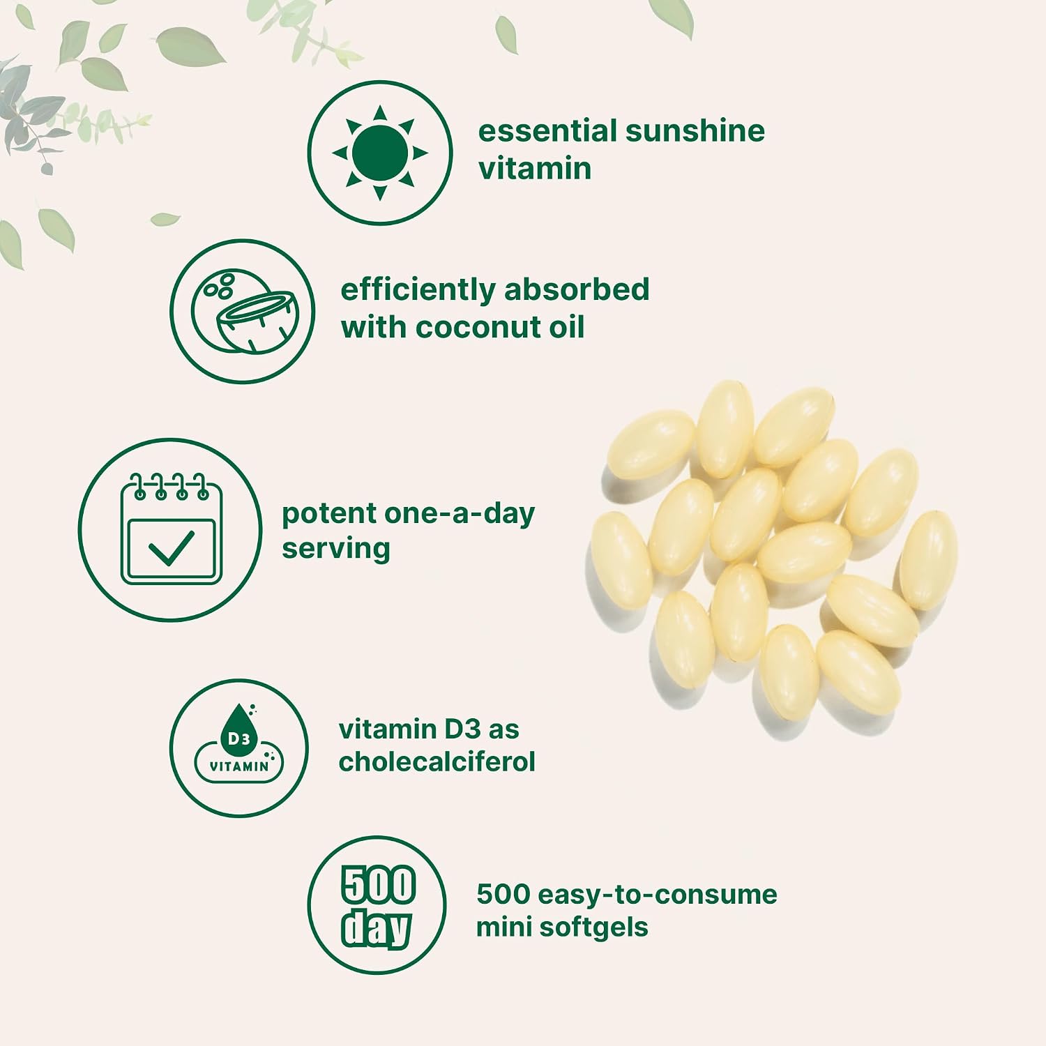 Micro Ingredients Vitamin D3 5,000 IU, 500 Softgels | Virgin Coconut Oil | Cholecalciferol Form | Bone, Immune & Heart Support | Easy to Swallow, Non-GMO - PrimeBioHealth - canada supplements