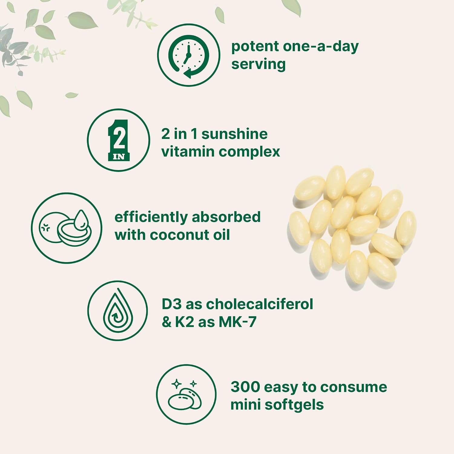 Micro Ingredients Vitamin D3 5,000 IU + K2 MK-7 100 mcg, 300 Softgels | Virgin Coconut Oil | 2-in-1 Support | Easy to Swallow, Non-GMO - PrimeBioHealth - canada supplements