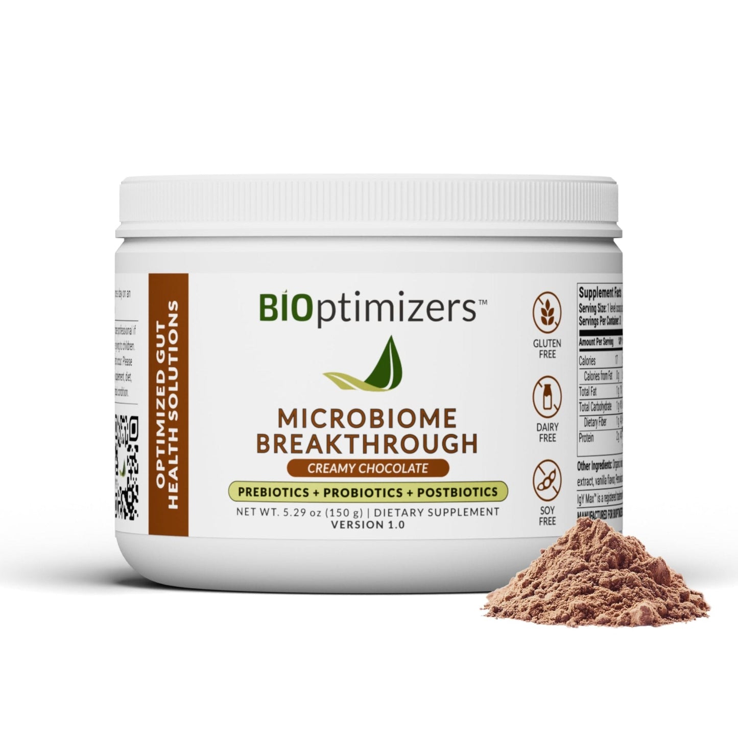 Microbiome Breakthrough Gut Support Powder Chocolate Flavor With Lactobacillus Strains, Bone Broth & Collagen Source of L-Glutamine Supports Digestive Comfort, Gas & Bloating Relief 30 Servings* - PrimeBioHealth - canada supplements