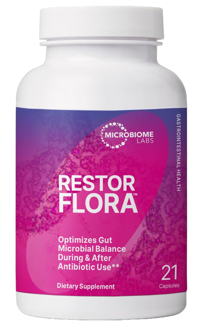 Microbiome Labs RestorFlora - Men's & Women's Probiotics for Digestive Health & Gut Reset - Spore Based Saccharomyces Boulardii Probiotics - PrimeBioHealth - canada supplements