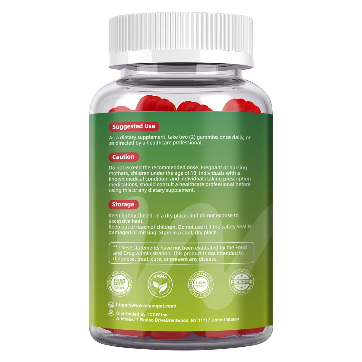 Migcopat Pre Post Probiotics Gummies, Probiotic Prebiotic Postbiotic Digestive Enzymes with Fiber, 120 Billion CFU Probiotics - Digestive Health - PrimeBioHealth - canada supplements