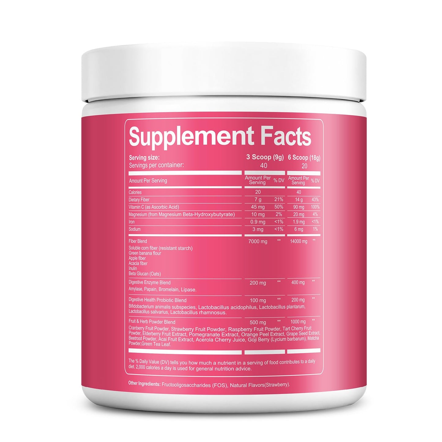 Migcopat Superfood Fiber Powder with Probiotics, Prebiotics, Digestive Enzymes, Vitamin C, Inulin, Magnesium, 14G Fiber Supplement for Digestive Support & Skin Health - PrimeBioHealth - canada supplements
