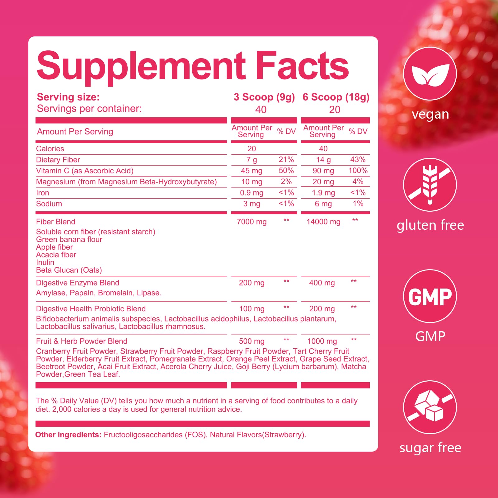 Migcopat Superfood Fiber Powder with Probiotics, Prebiotics, Digestive Enzymes, Vitamin C, Inulin, Magnesium, 14G Fiber Supplement for Digestive Support & Skin Health - PrimeBioHealth - canada supplements