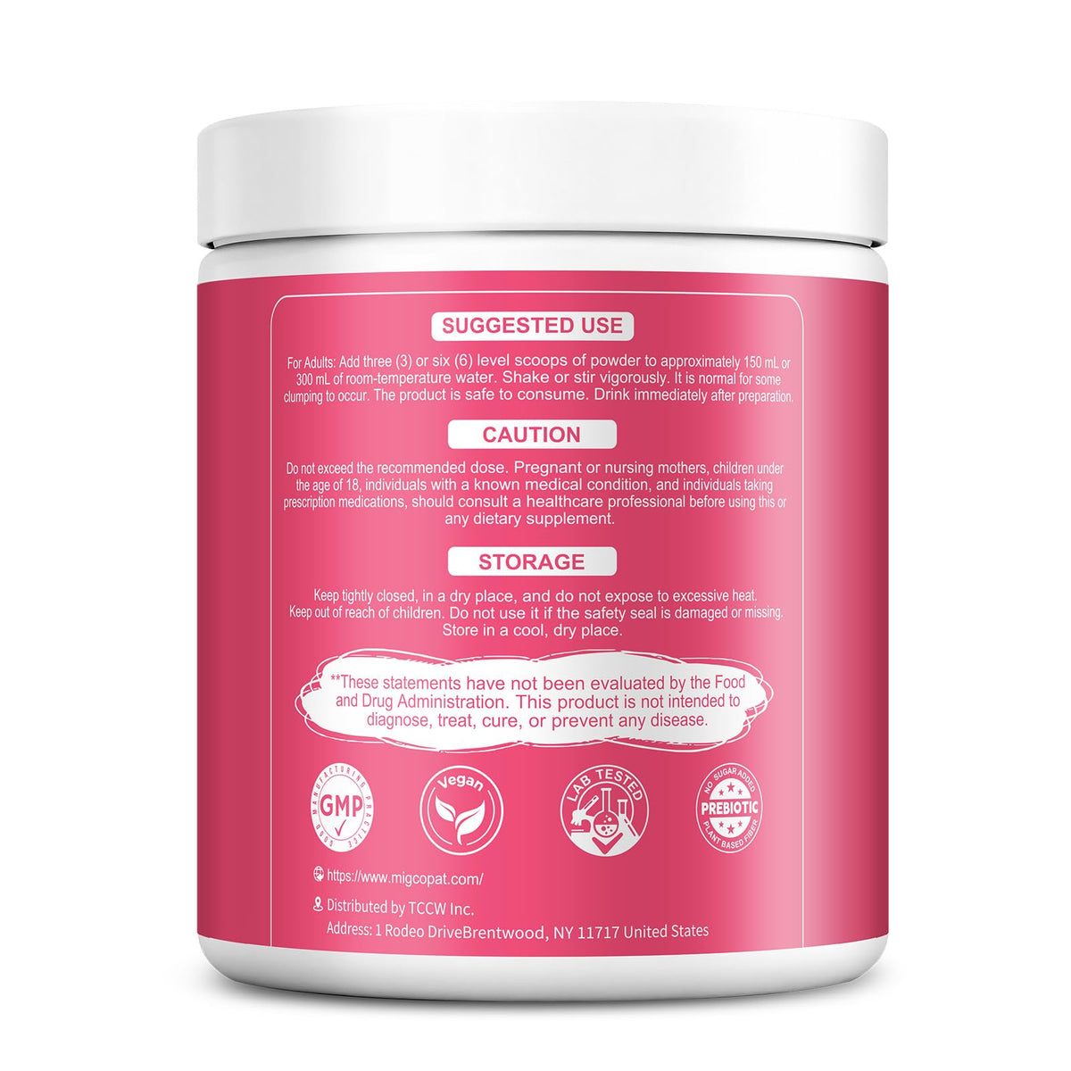 Migcopat Superfood Fiber Powder with Probiotics, Prebiotics, Digestive Enzymes, Vitamin C, Inulin, Magnesium, 14G Fiber Supplement for Digestive Support & Skin Health - PrimeBioHealth - canada supplements