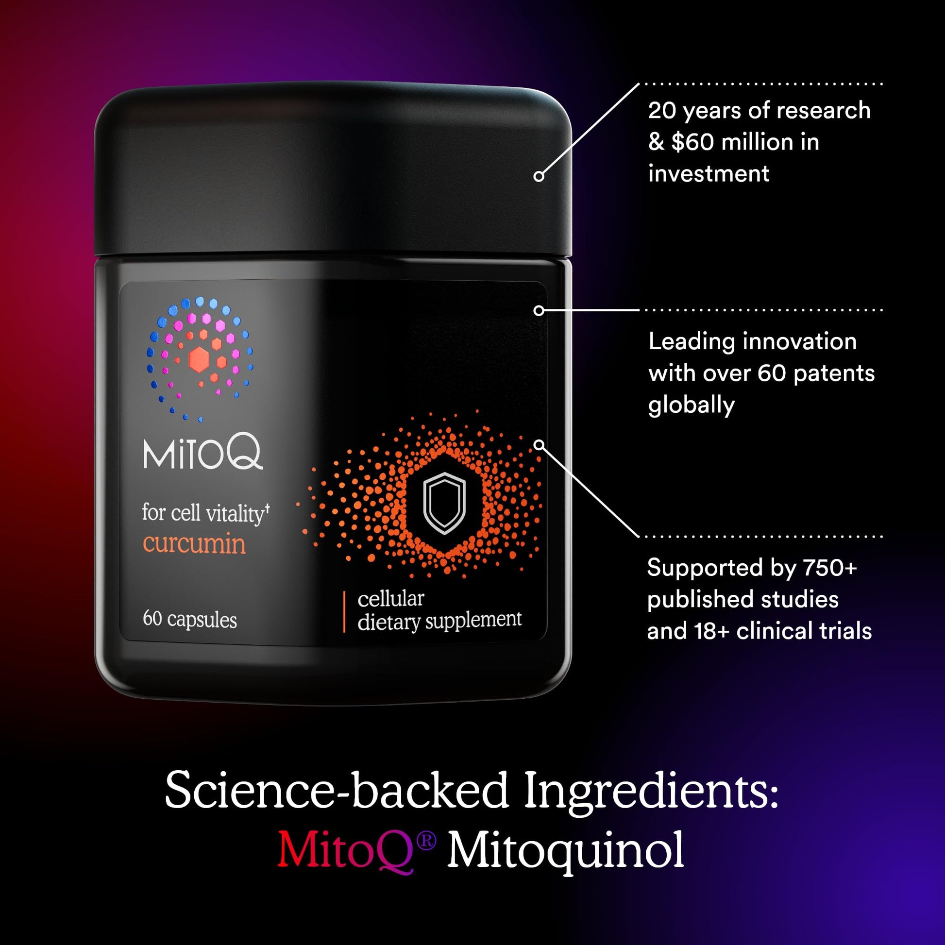MitoQ Curcumin Longvida Lipidated Formula Mitochondria-targeted Antioxidant | Ultra Bioavailable & Sustained Action Free-Form Curcumin, 60 Capsules - PrimeBioHealth - canada supplements