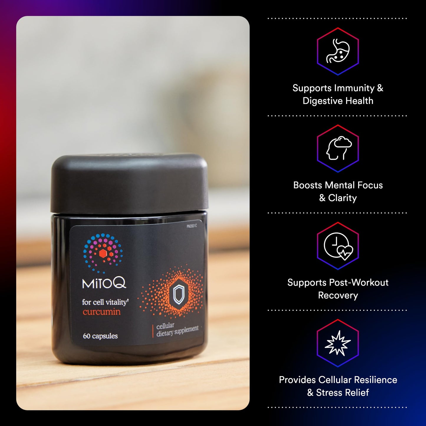 MitoQ Curcumin Longvida Lipidated Formula Mitochondria-targeted Antioxidant | Ultra Bioavailable & Sustained Action Free-Form Curcumin, 60 Capsules - PrimeBioHealth - canada supplements