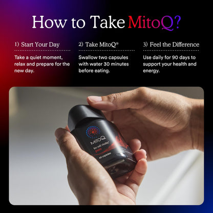 MitoQ Pure Advanced Mitochondria Supplement - Superior Bioavailability to CoQ10 - Patented Vitality Supplement for Sustained Energy, Heart Health, Metabolic Support, and Healthy Aging (60 Capsules) - PrimeBioHealth - canada supplements