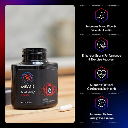 MitoQ Ultimate Antioxidant Bundle: Mitochondria-Targeted and Heart Health Antioxidant Supplements | Supports Cellular Longevity, Cardiovascular Health, Energy, and Healthy Aging (2 x 60 Capsules) - PrimeBioHealth - canada supplements