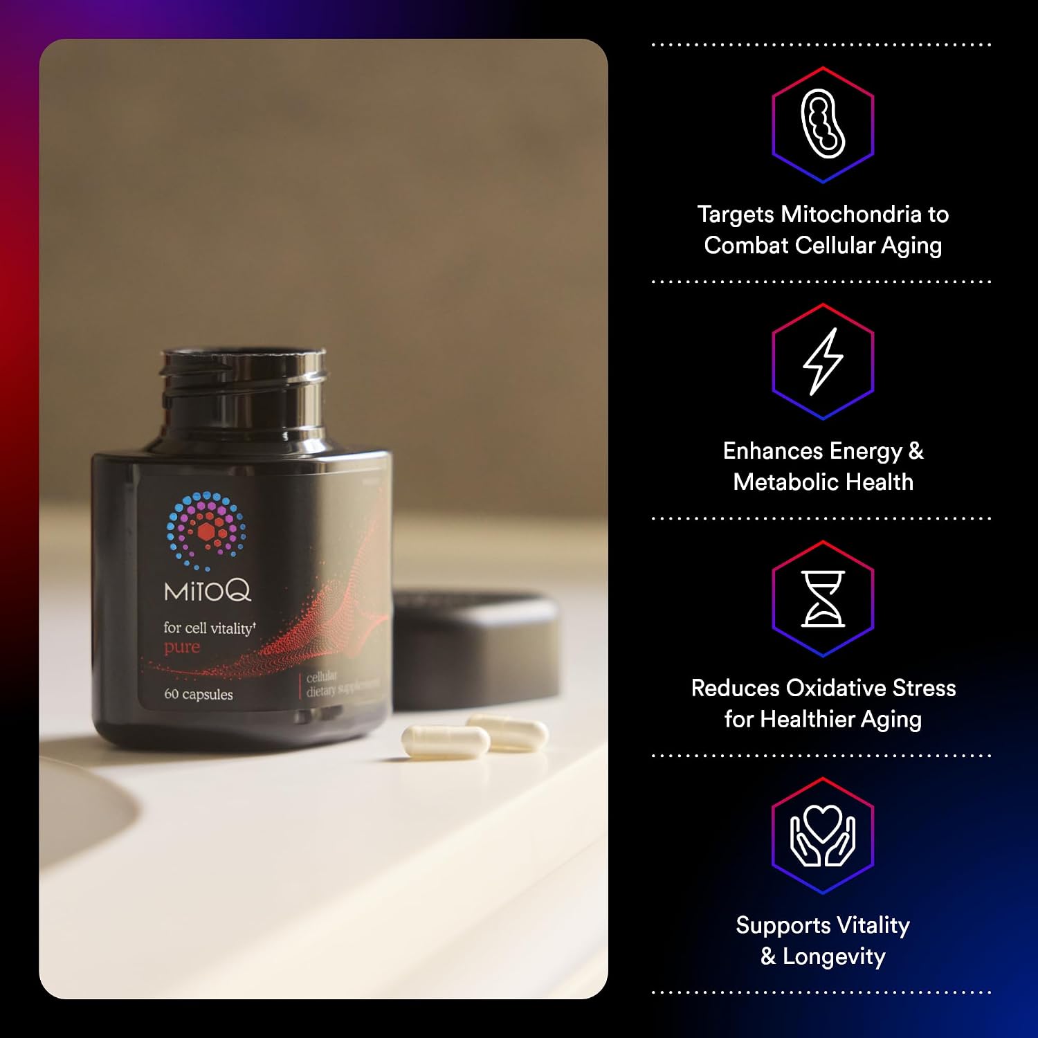 MitoQ Ultimate Antioxidant Bundle: Mitochondria-Targeted and Heart Health Antioxidant Supplements | Supports Cellular Longevity, Cardiovascular Health, Energy, and Healthy Aging (2 x 60 Capsules) - PrimeBioHealth - canada supplements