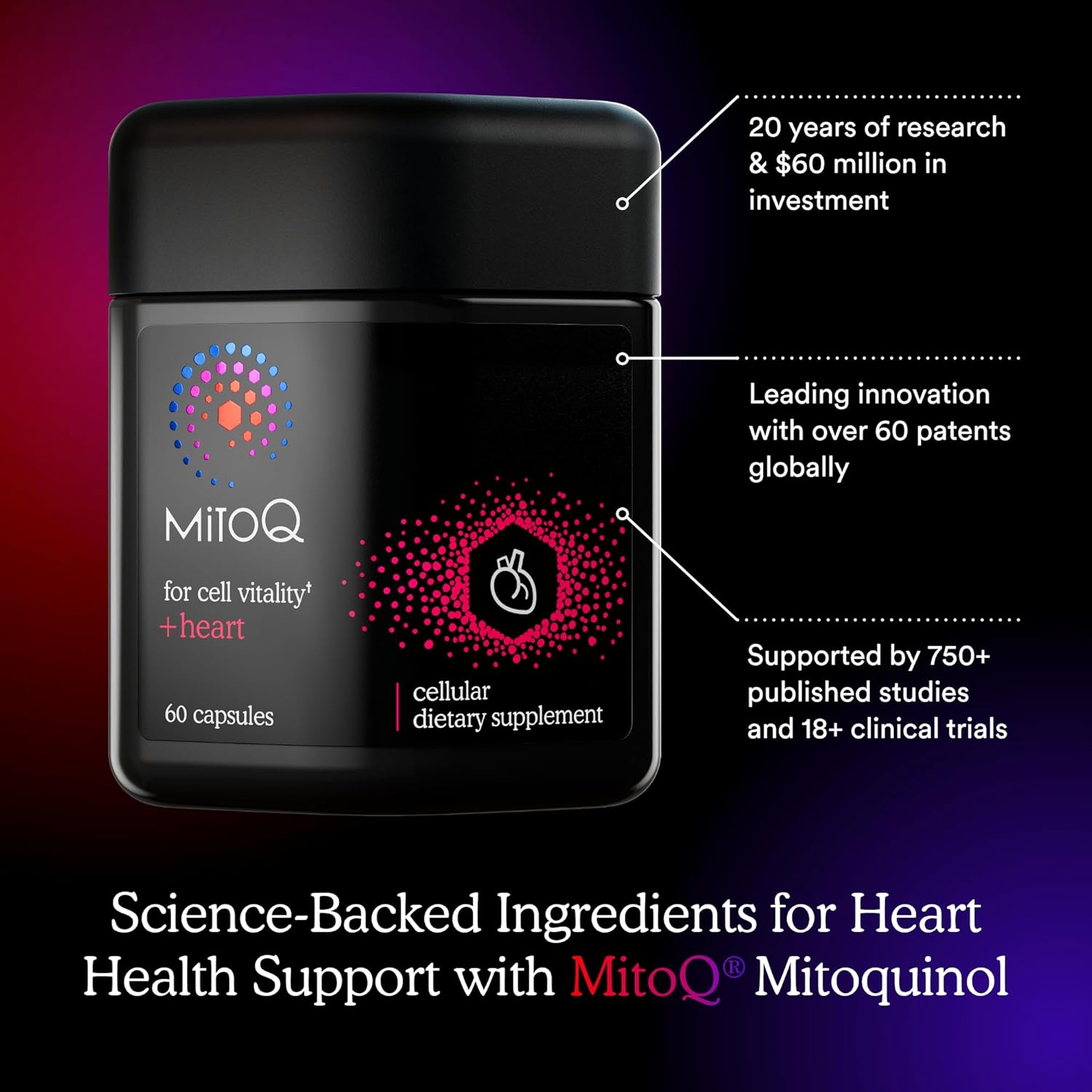 MitoQ Ultimate Antioxidant Bundle: Mitochondria-Targeted and Heart Health Antioxidant Supplements | Supports Cellular Longevity, Cardiovascular Health, Energy, and Healthy Aging (2 x 60 Capsules) - PrimeBioHealth - canada supplements