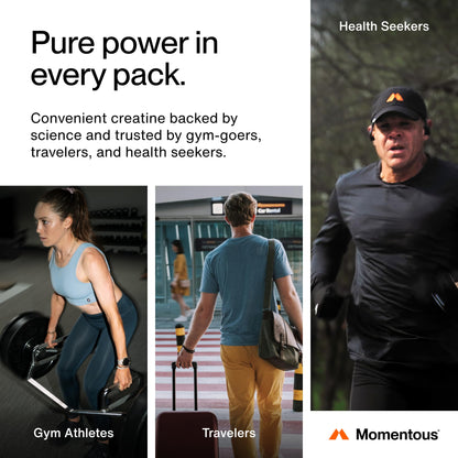 Momentous Creatine Monohydrate Powder - Creatine Powder - Supports Strength, Lean Muscle, & Recovery for Men & Women - NSF Certified for Sport - 5 g per Serving - 90 Servings - PrimeBioHealth - canada supplements