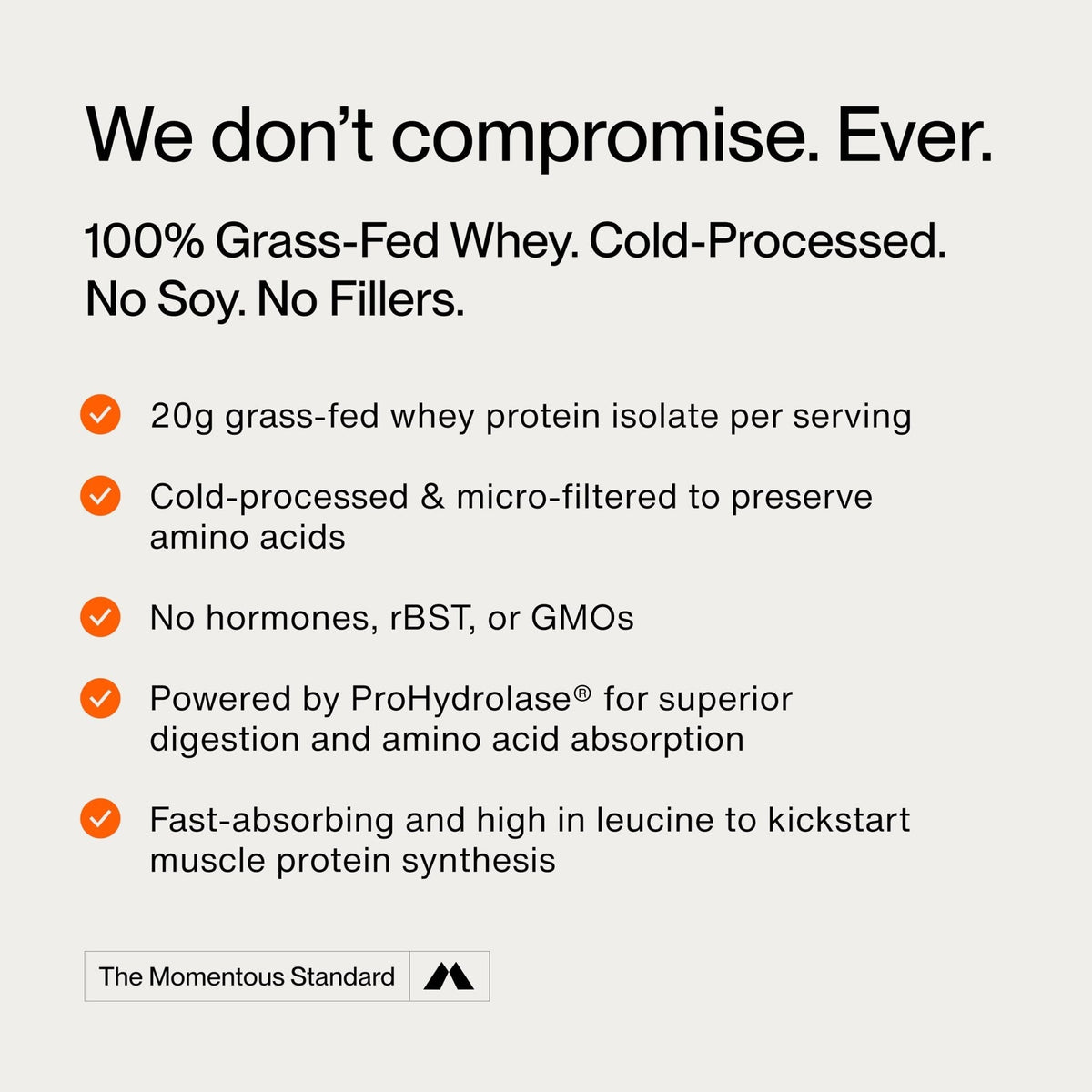 Momentous Essential Grass-Fed Whey Protein Powder - 20 g Whey Isolate Protein - NSF Certified for Sport - Gluten-Free - 25 Servings for Essential Everyday Use - Unflavored - Package May Vary - PrimeBioHealth - canada supplements