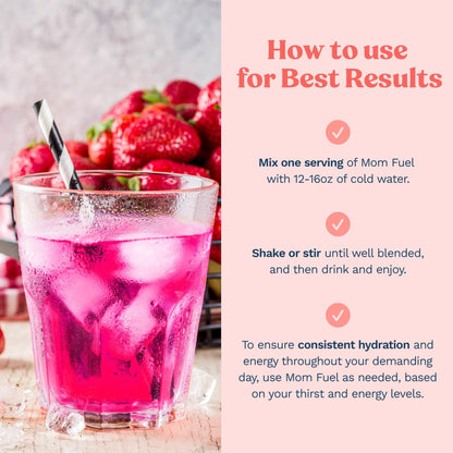 Mommy Knows Best Mom Fuel Electrolyte Drink Mix for Moms, Hydration Support - for Pregnancy, Prenatal, Electrolytes + Trace Minerals, Lactation Drink Mix Supplement (32 Count) - PrimeBioHealth - canada supplements