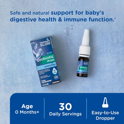 Mommy's Bliss Baby Probiotic Drops Everyday - Gas, Constipation, Colic Symptom Relief - Newborns & Up - PrimeBioHealth - canada supplements