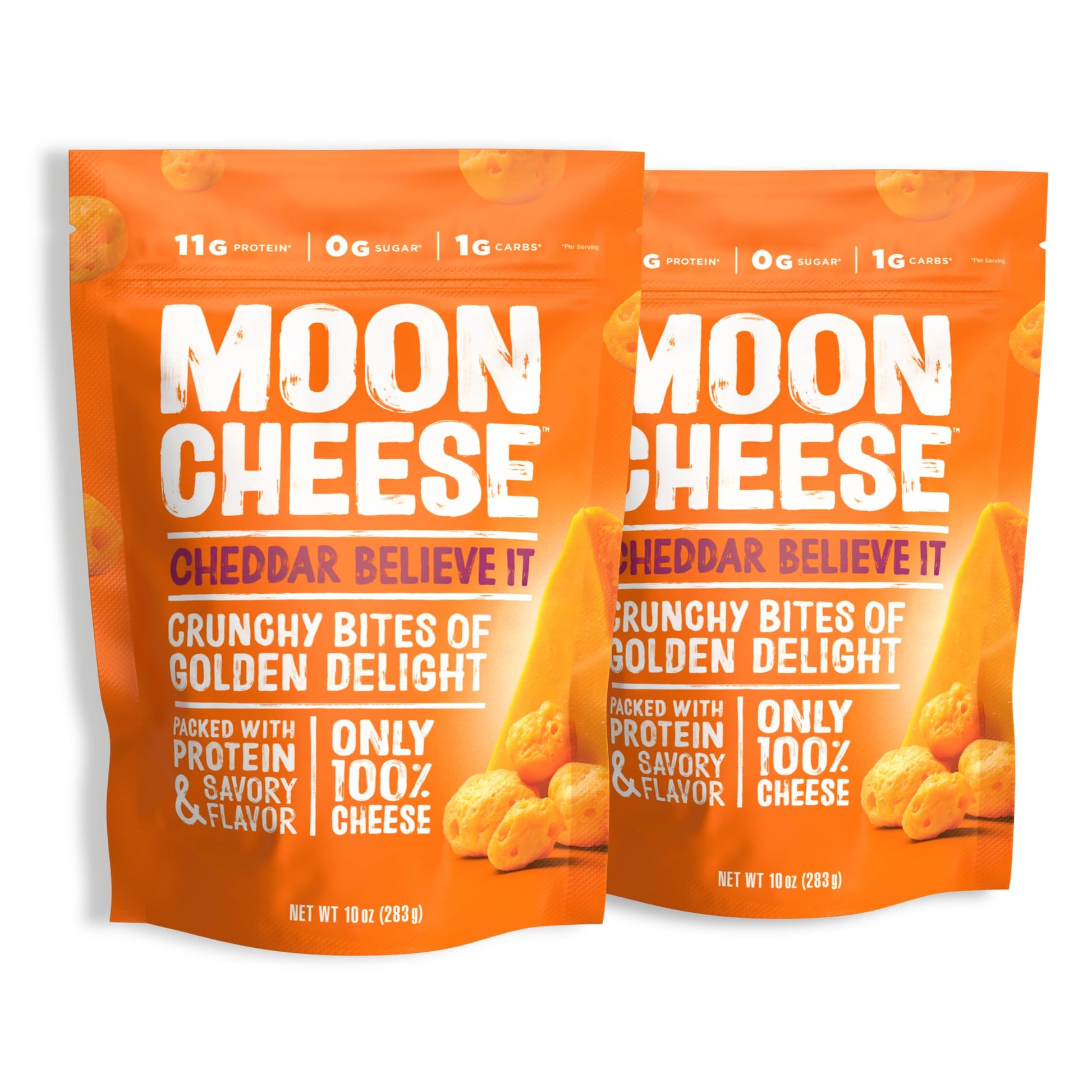 Moon Cheese Cheddar Believe It, 10 Ounce, 2-Pack, Crunchy, Protein-Rich Cheese Snack, Keto Friendly, 100% Real Cheese - PrimeBioHealth - canada supplements
