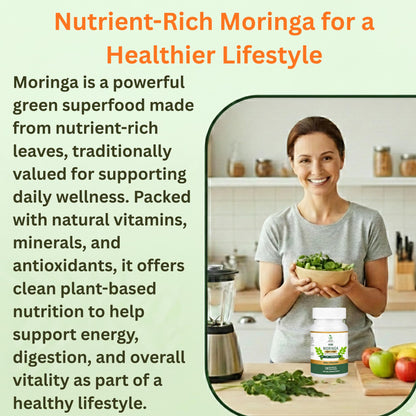 Moringa Capsules, Moringa Pure Capsules For Energy, Immune Support, Gut Health & Powerful Green Superfood, Rich In Antioxidants, Essential Vitamins & Amino Acids - PrimeBioHealth - canada supplements