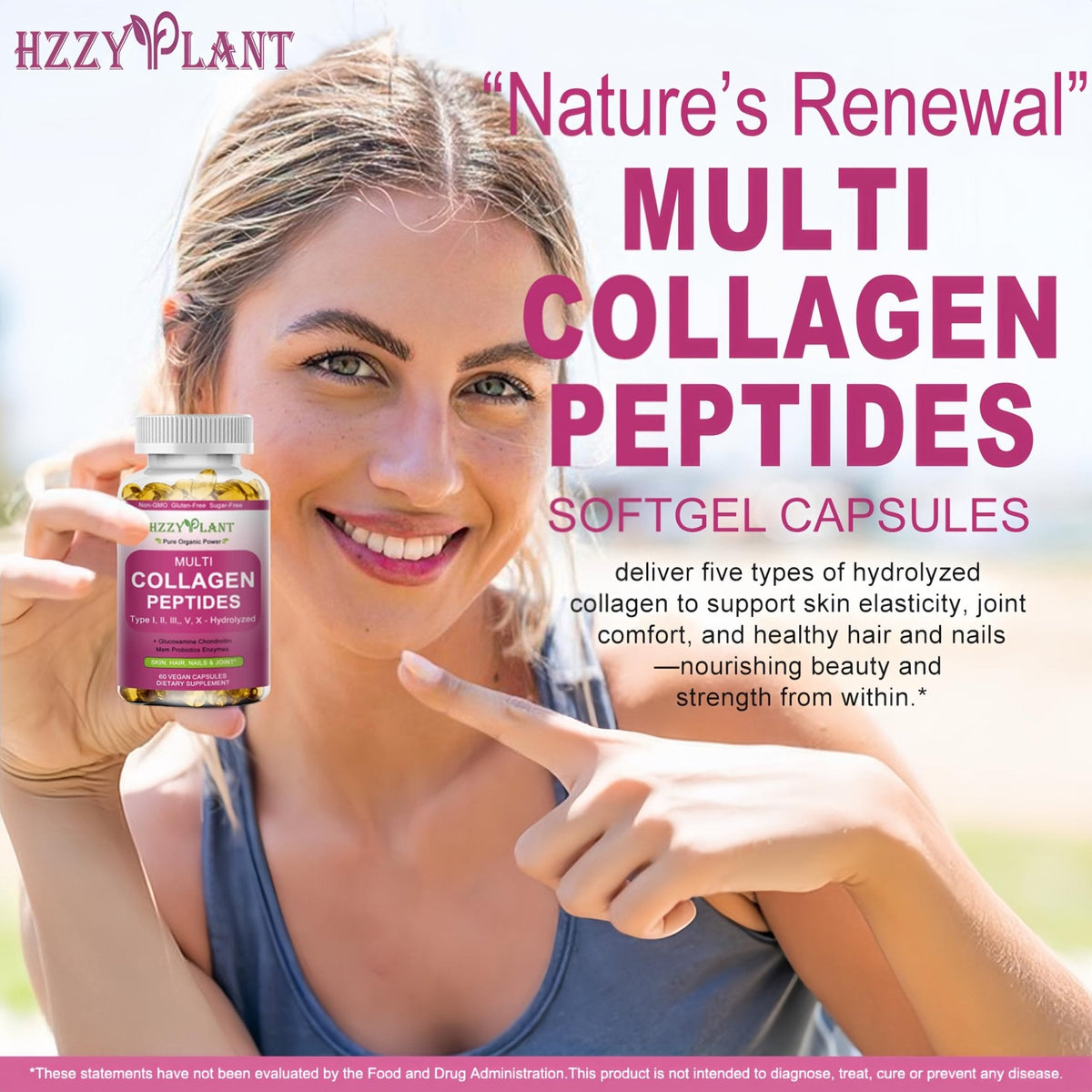 Multi Collagen Peptides Softgel - Type I, II, III, V, X - Hydrolyzed Collagen Peptides with Biotin Vitamin C Hyaluronic Acid for Women & Men, Supports Skin Hair Nail & Joint, Non-GMO, 60 Servings - PrimeBioHealth - canada supplements