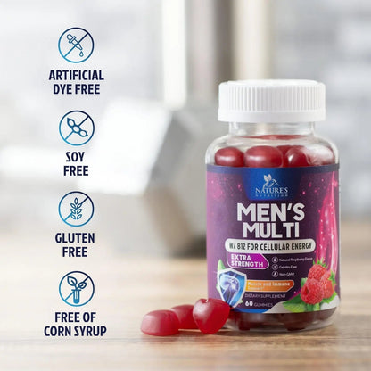 Multivitamin for Men - Complete Daily Mens Multivitamin Gummies with Vitamin D, B Vitamins, Zinc & More - Energy, Memory, Focus & Immune Health Support - PrimeBioHealth - canada supplements