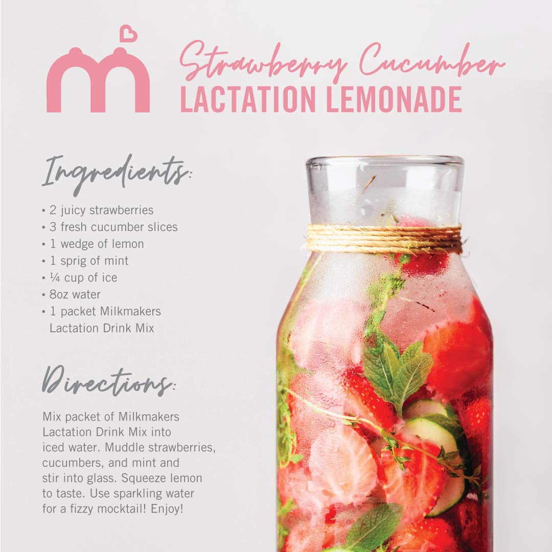 Munchkin Milkmakers Lactation Drink Mix Supplement with B Vitamins/Collagen/Fenugreek & Milk Thistle for Breastfeeding Moms, Berry Lemonade, 12 Count - PrimeBioHealth - canada supplements