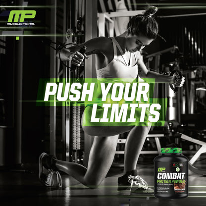 MusclePharm Combat Protein Powder, Chocolate Milk Flavor, Fuels Muscles for Productive Workouts, 5 Protein Sources including Whey Protein Isolate & Egg Albumin, Gluten Free, 4.2 lb, 52 Servings - PrimeBioHealth - canada supplements