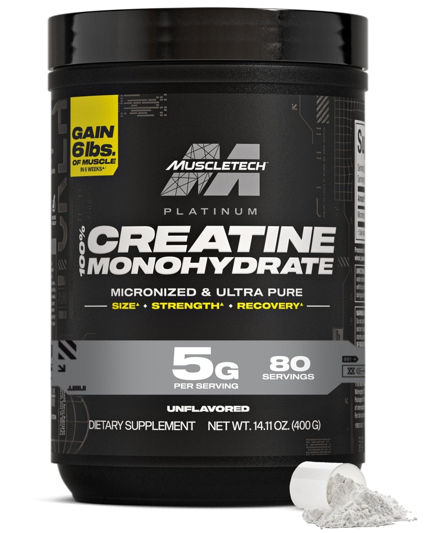 MuscleTech Creatine Monohydrate Powder, Platinum Pure - Unflavored Micronized Creatine for Men & Women - Workout Supplements for Performance, Muscle Recovery & Builder - PrimeBioHealth - canada supplements