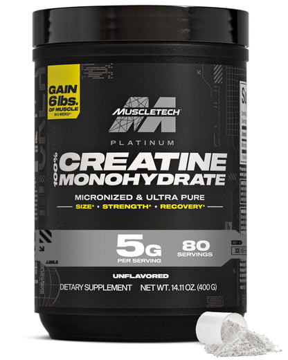 MuscleTech Creatine Monohydrate Powder, Platinum Pure - Unflavored Micronized Creatine for Men & Women - Workout Supplements for Performance, Muscle Recovery & Builder - PrimeBioHealth - canada supplements