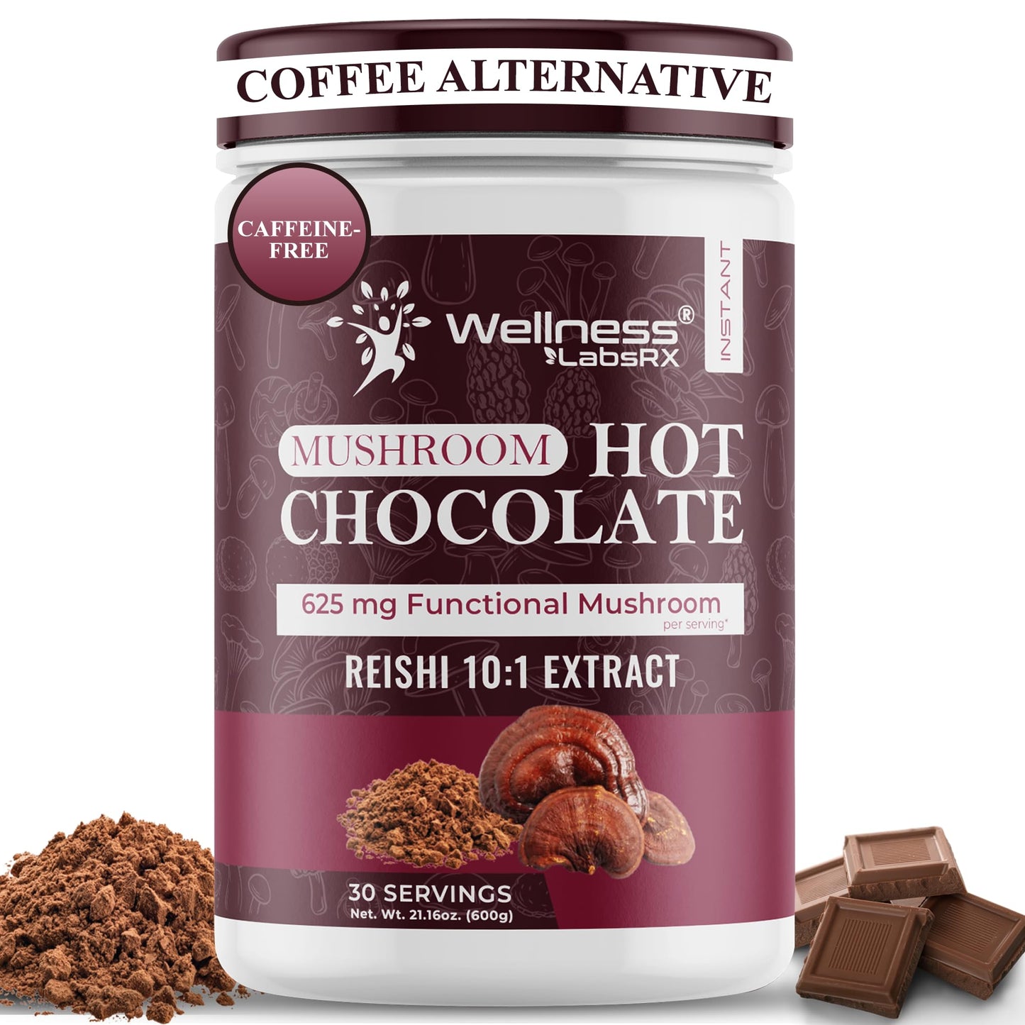 Mushroom Coffee, 90 Servings Organic Mushrooms Instant Coffea, Great Tasting Colombian Keto Coffee, 7 Superfood Mishrooms Lions Mane, Chaga, Reishi, Cordyceps, Maitake, Shiitake, and Turkey Tail - PrimeBioHealth - canada supplements