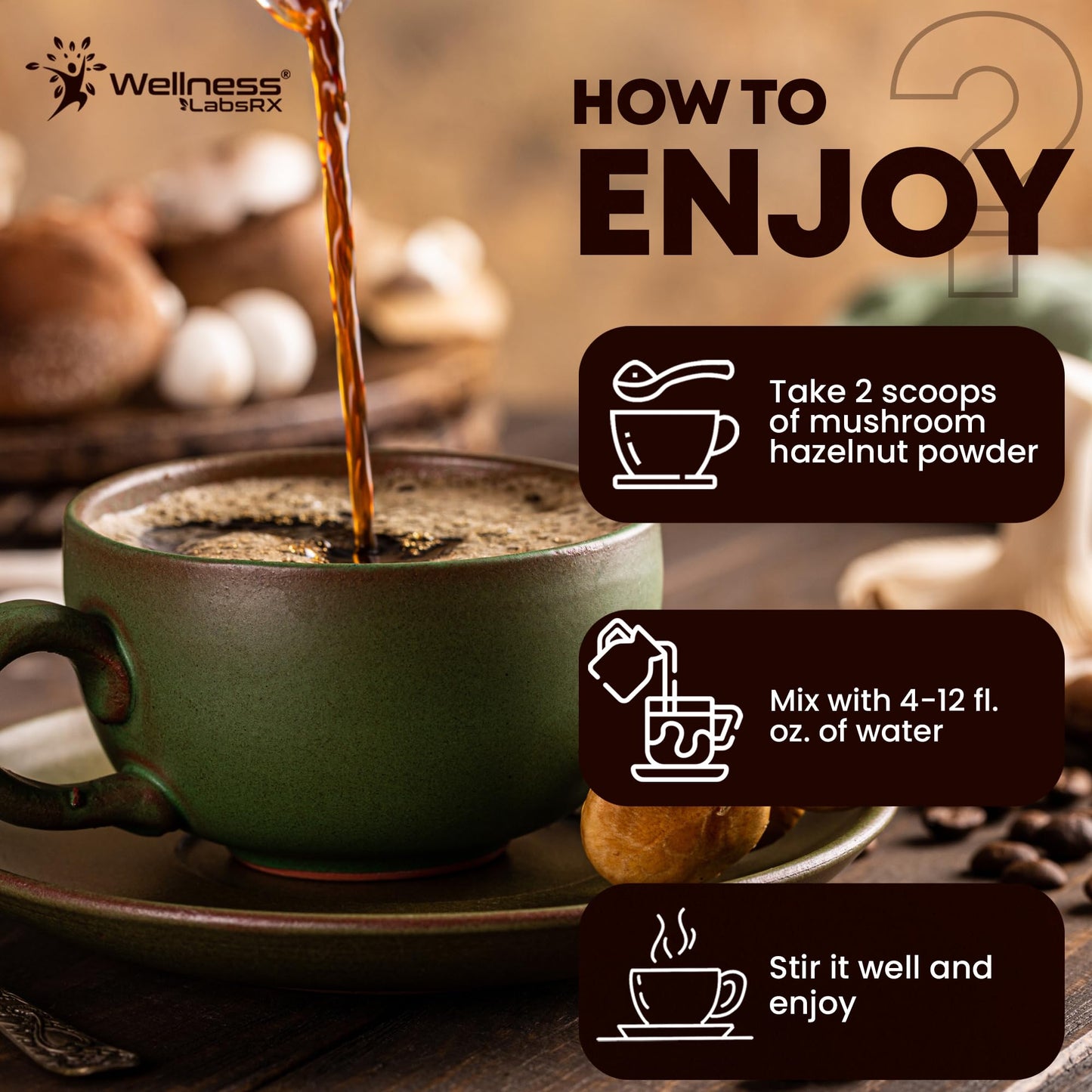 Mushroom Coffee, 90 Servings Organic Mushrooms Instant Coffea, Great Tasting Colombian Keto Coffee, 7 Superfood Mishrooms Lions Mane, Chaga, Reishi, Cordyceps, Maitake, Shiitake, and Turkey Tail - PrimeBioHealth - canada supplements