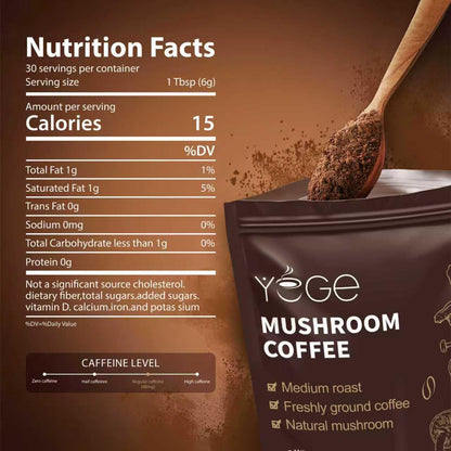 Mushroom Coffee, Instant Mushroom Coffee with Cordyceps, Reishi, King Trumpet, Shiitake, Turkey Tail, Lions Mane for Energy - PrimeBioHealth - canada supplements