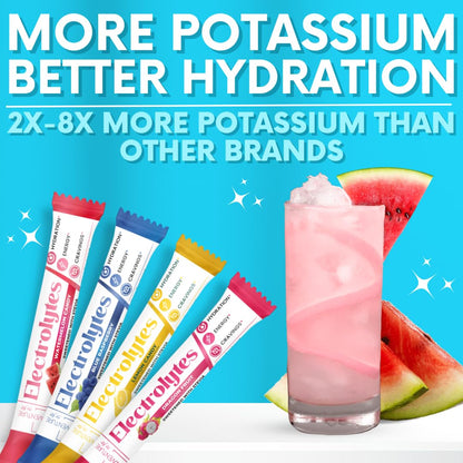 My Adventure to Fit Electrolytes Powder Packets – 16 Sugar-Free Hydration Packets, Potassium Supplement, Watermelon Candy, Blue Raspberry, Lemon Candy, Dragon Fruit - PrimeBioHealth - canada supplements
