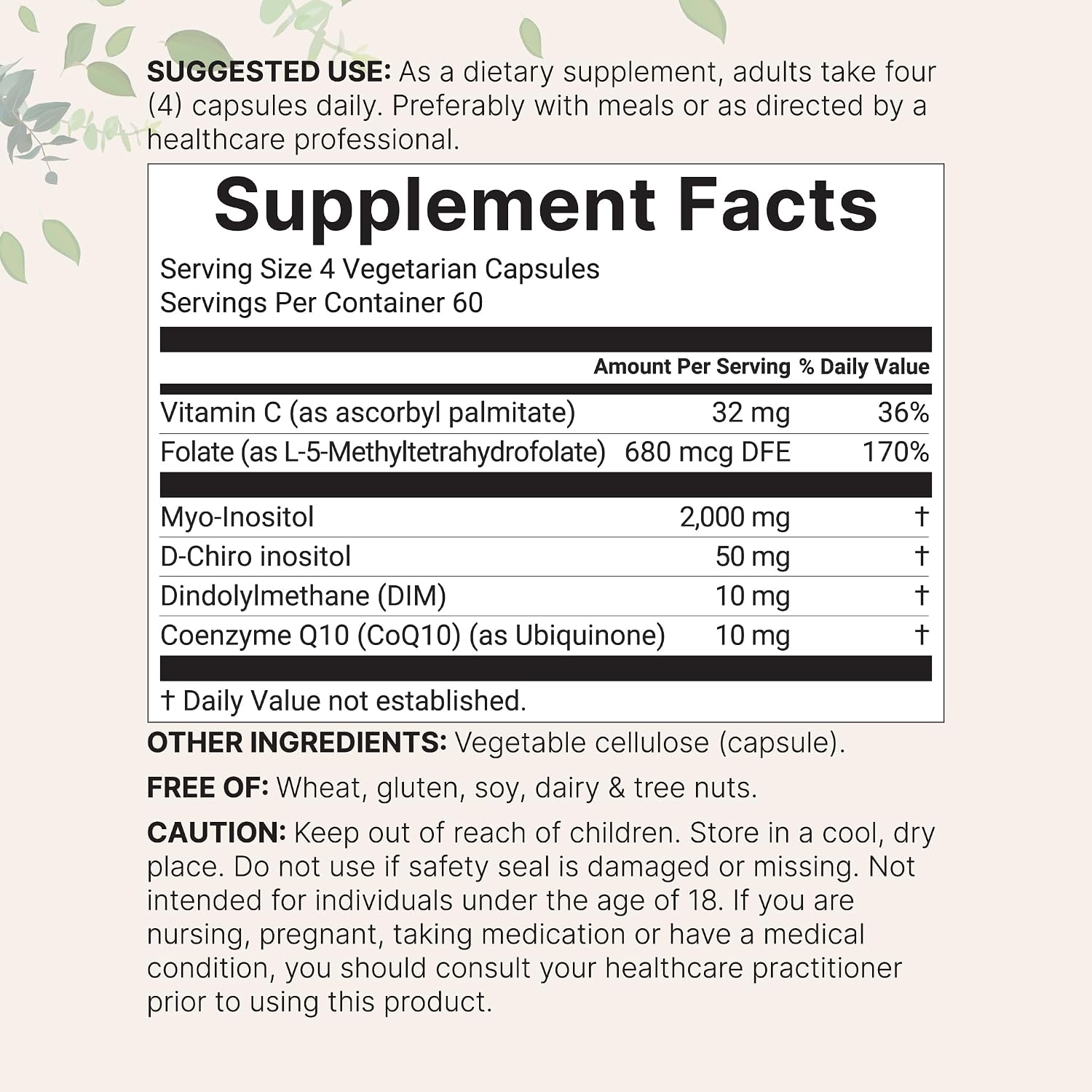 Myo-Inositol & D-Chiro Inositol 2,050mg | 240 Veggie Capsules + Vitamin C, Folate, DIM, & CoQ10 | Inositol Supplement for Women | 40:1 Ratio | Hormonal Balance & Ovarian Support | Filler Free - PrimeBioHealth - canada supplements
