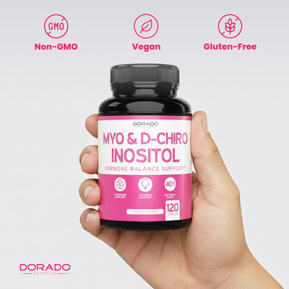 Myo-Inositol & D-Chiro Inositol Supplement For Women (120 Capsules, 2050mg Per Serving Ideal 40:1 Ratio Myo Inositol) Hormone Balance for Women - Third Party Tested - PrimeBioHealth - canada supplements