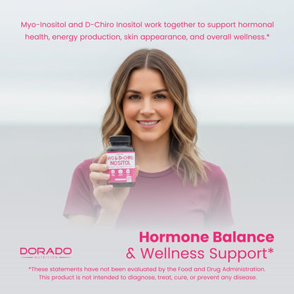 Myo-Inositol & D-Chiro Inositol Supplement For Women (120 Capsules, 2050mg Per Serving Ideal 40:1 Ratio Myo Inositol) Hormone Balance for Women - Third Party Tested - PrimeBioHealth - canada supplements