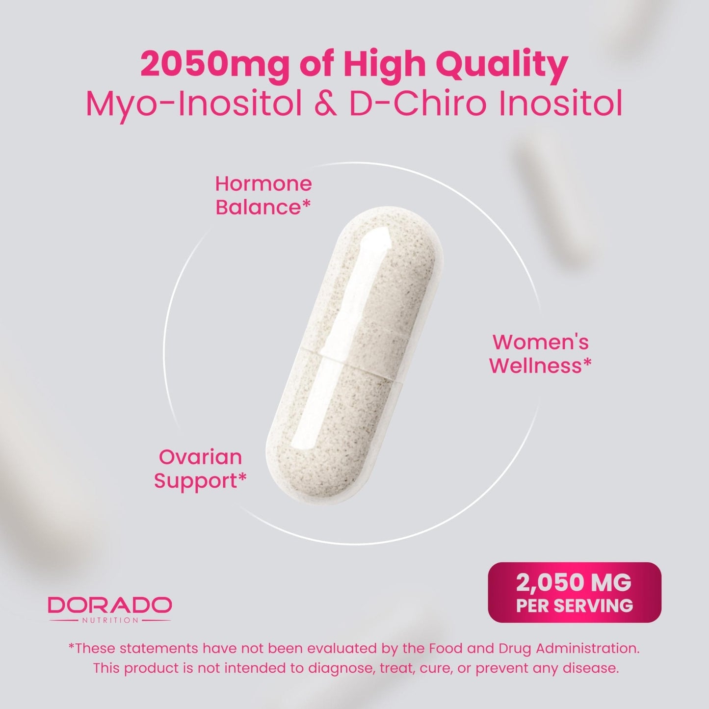 Myo-Inositol & D-Chiro Inositol Supplement For Women (120 Capsules, 2050mg Per Serving Ideal 40:1 Ratio Myo Inositol) Hormone Balance for Women - Third Party Tested - PrimeBioHealth - canada supplements