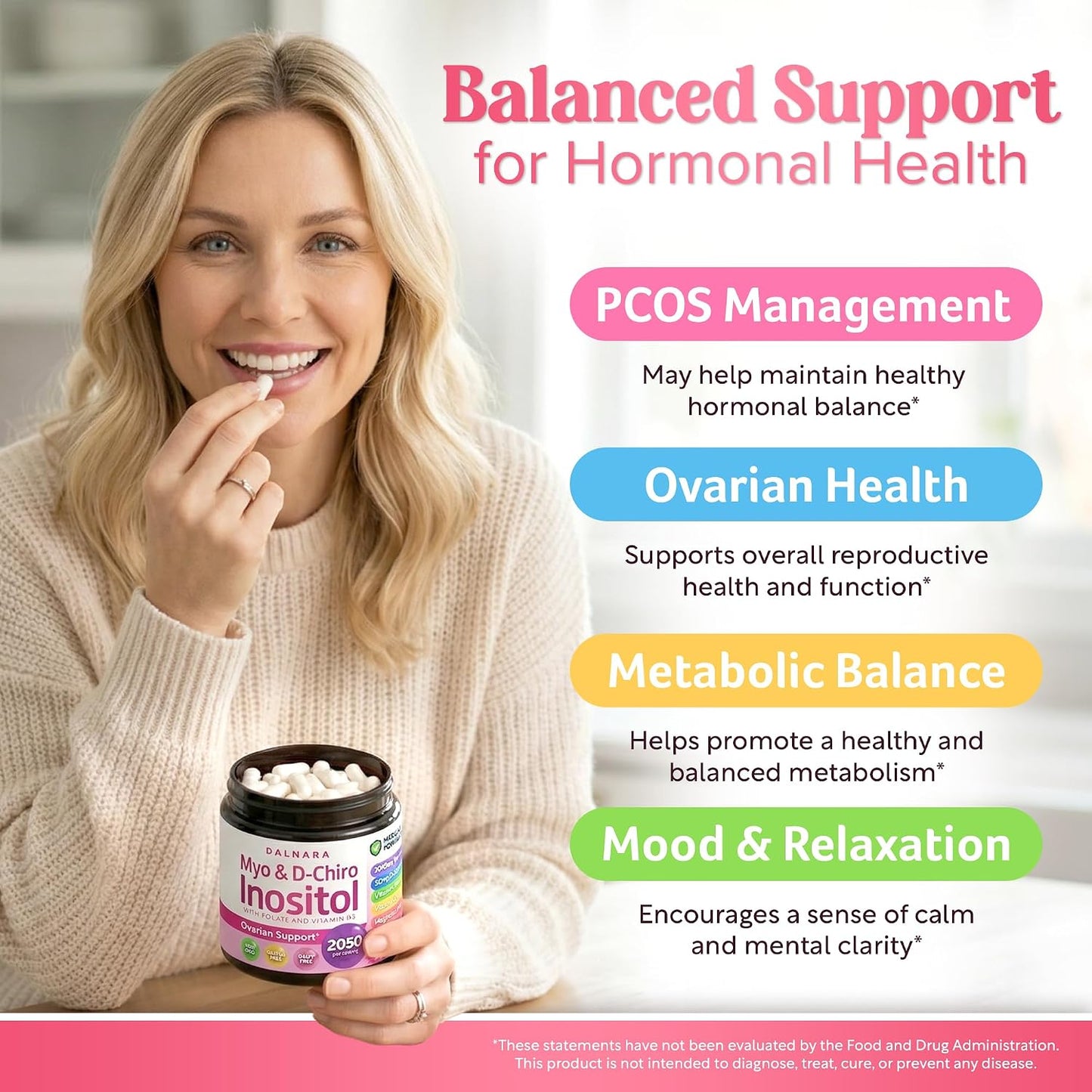 Myo-Inositol & D-Chiro Inositol Supplement for Women 240ct Ideal 40:1 Ratio - PrimeBioHealth - canada supplements