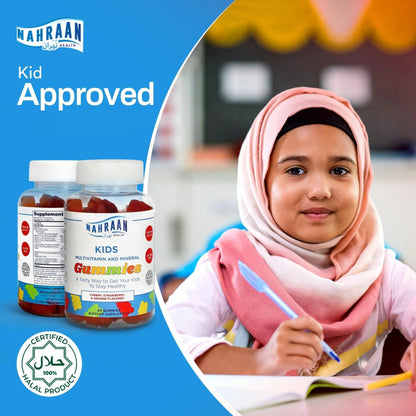 NAHRAAN HEALTH Halal Vitamins for Kids - Halal Multivitamins for Kids Vitamin A, C, D, E, B6, B12 - Non-GMO Vegetarian, Halal Gummies - 90 Count - PrimeBioHealth - canada supplements