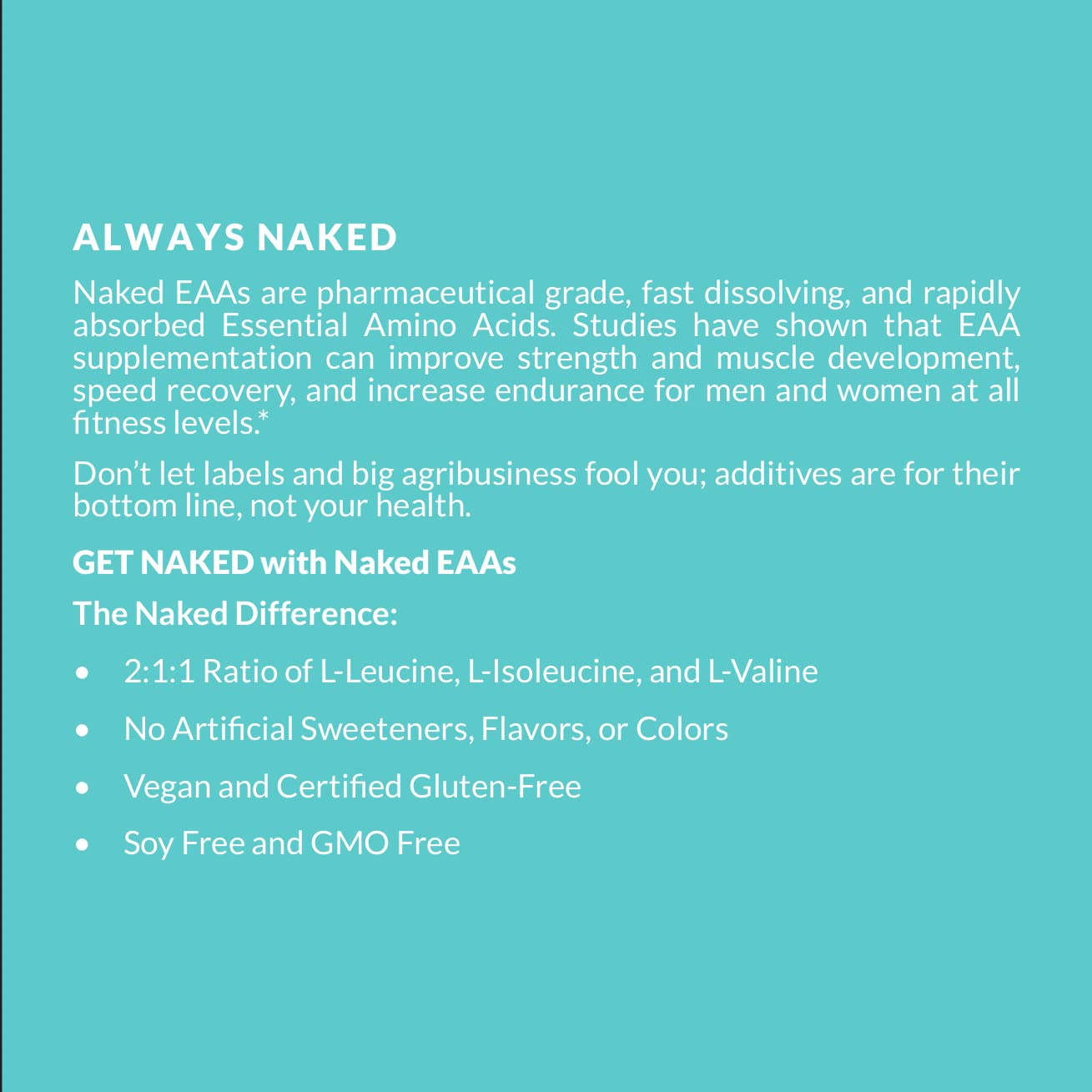 NAKED EAAs Amino Acids Powder - 50 Servings - Vegan Unflavored Essential Amino Acids 500 Grams - Instantized All Natural EAAs Powder Supplement - PrimeBioHealth - canada supplements