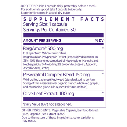 NAOMI Italian Citrus Bergamot 500mg + Resveratrol, Award-Winning Cardiologist Dvlpd, Supports Normal Cholesterol & Healthy Cellular Function, 7 Key Polyphenols - PrimeBioHealth - canada supplements
