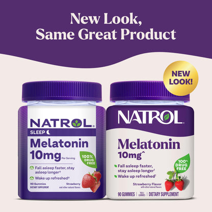 Natrol 10 mg Melatonin Gummies, Sleep Support for Adults, Melatonin Supplements for Sleeping, 90 Strawberry-Flavored Gummies, 45 Day Supply - PrimeBioHealth - canada supplements