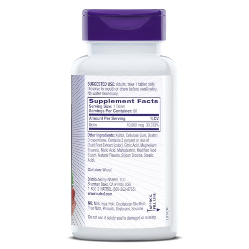 Natrol Biotin 10000mcg, 4X Faster Dissolve Supplement for Healthy Hair, Skin and Nails for Those Low in Biotin, Plus Energy Metabolism Support - PrimeBioHealth - canada supplements