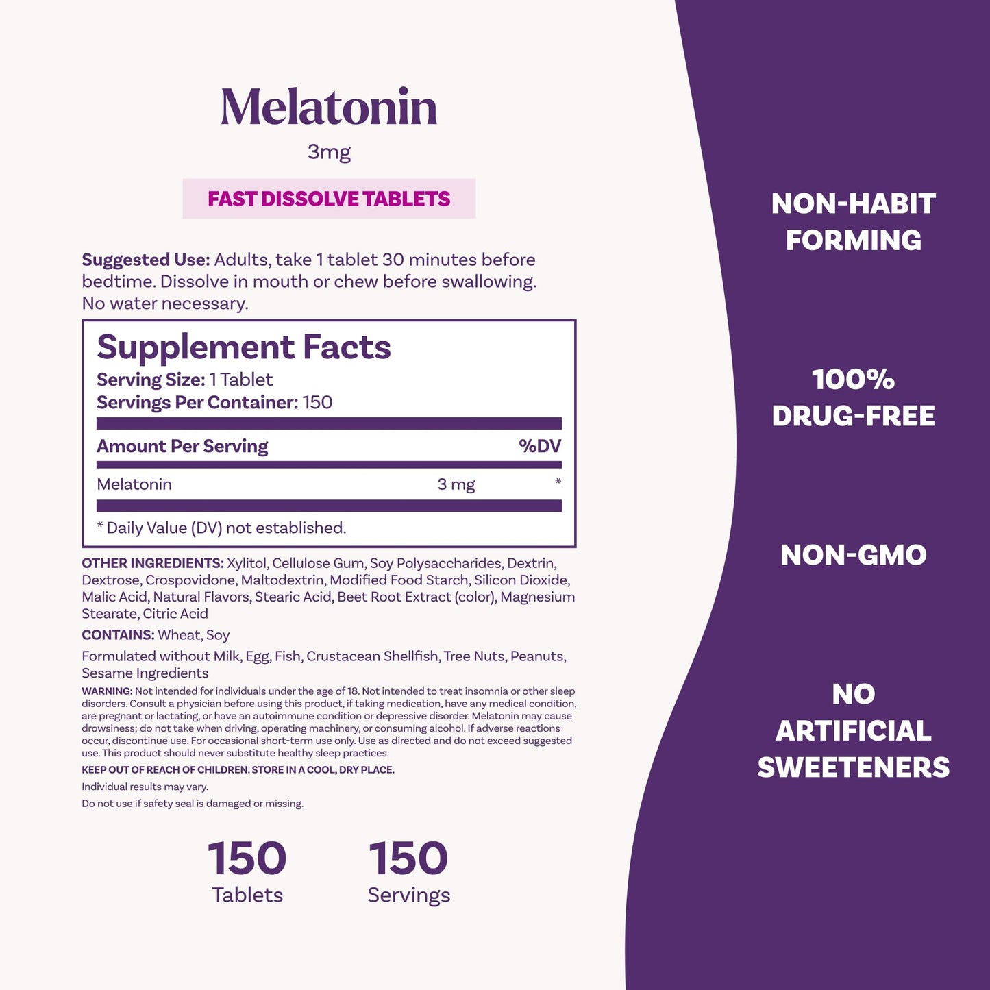 Natrol Fast Dissolve Melatonin 3 mg, Melatonin Supplements for Restful Sleep, Sleep Support for Adults, 150 Strawberry-Flavored Tablets - PrimeBioHealth - canada supplements