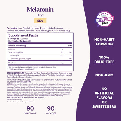 Natrol Kids Melatonin 1mg, for Restful Sleep, 90 Raspberry-Flavored Gummies - PrimeBioHealth - canada supplements