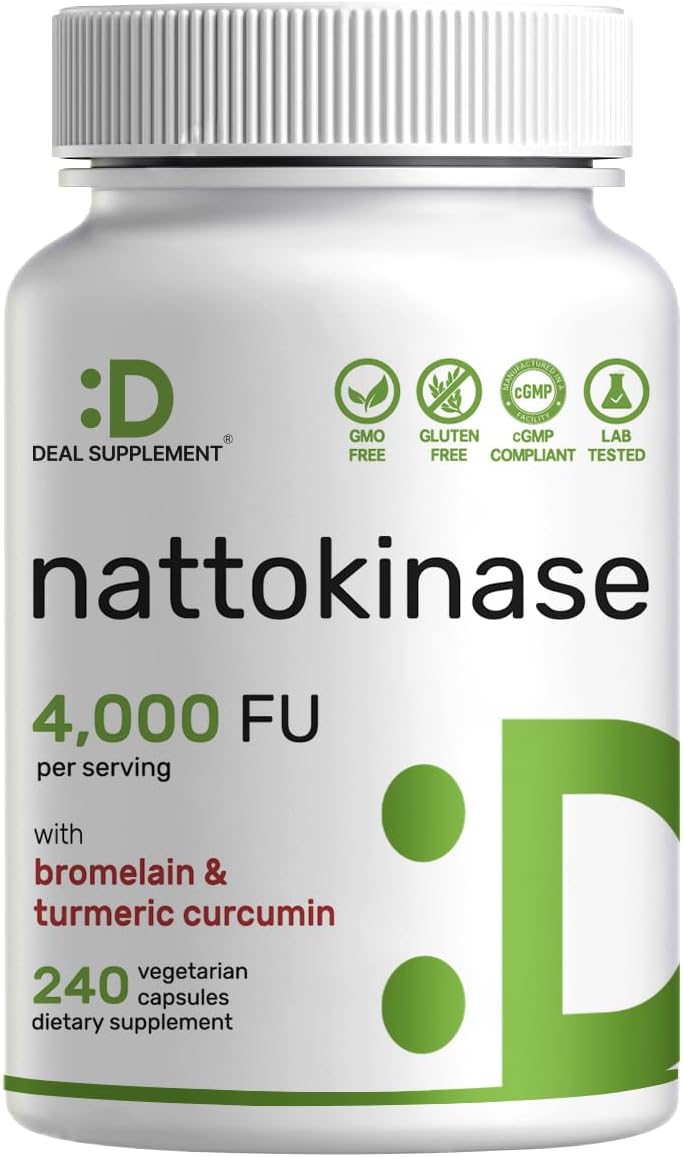 Nattokinase Supplement 4,000 FU Per Serving, 240 Veggie Capsules – Japanese Natto with Bromelain, Turmeric Curcumin & Black Pepper Complex – Digestive Enzymes & Heart Health – Non-GMO, Vegan - PrimeBioHealth - canada supplements