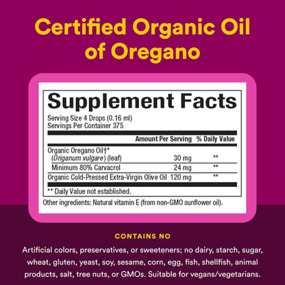 Natural Factors Oil of Oregano - Liquid Antioxidant Support Supplement for Immune Support - Easy Swallow Health Supplement - PrimeBioHealth - canada supplements