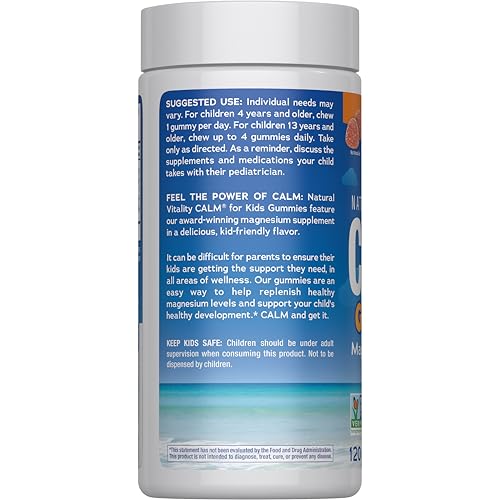 Natural Vitality Calm, Magnesium Citrate Kids Supplement, Stress Relief Gummies, Supports a Healthy Response to Stress - PrimeBioHealth - canada supplements
