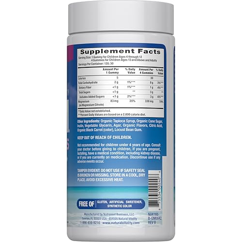 Natural Vitality Calm, Magnesium Citrate Supplement, Stress Relief Gummies, Supports a Healthy Response to Stress, Gluten Free - PrimeBioHealth - canada supplements