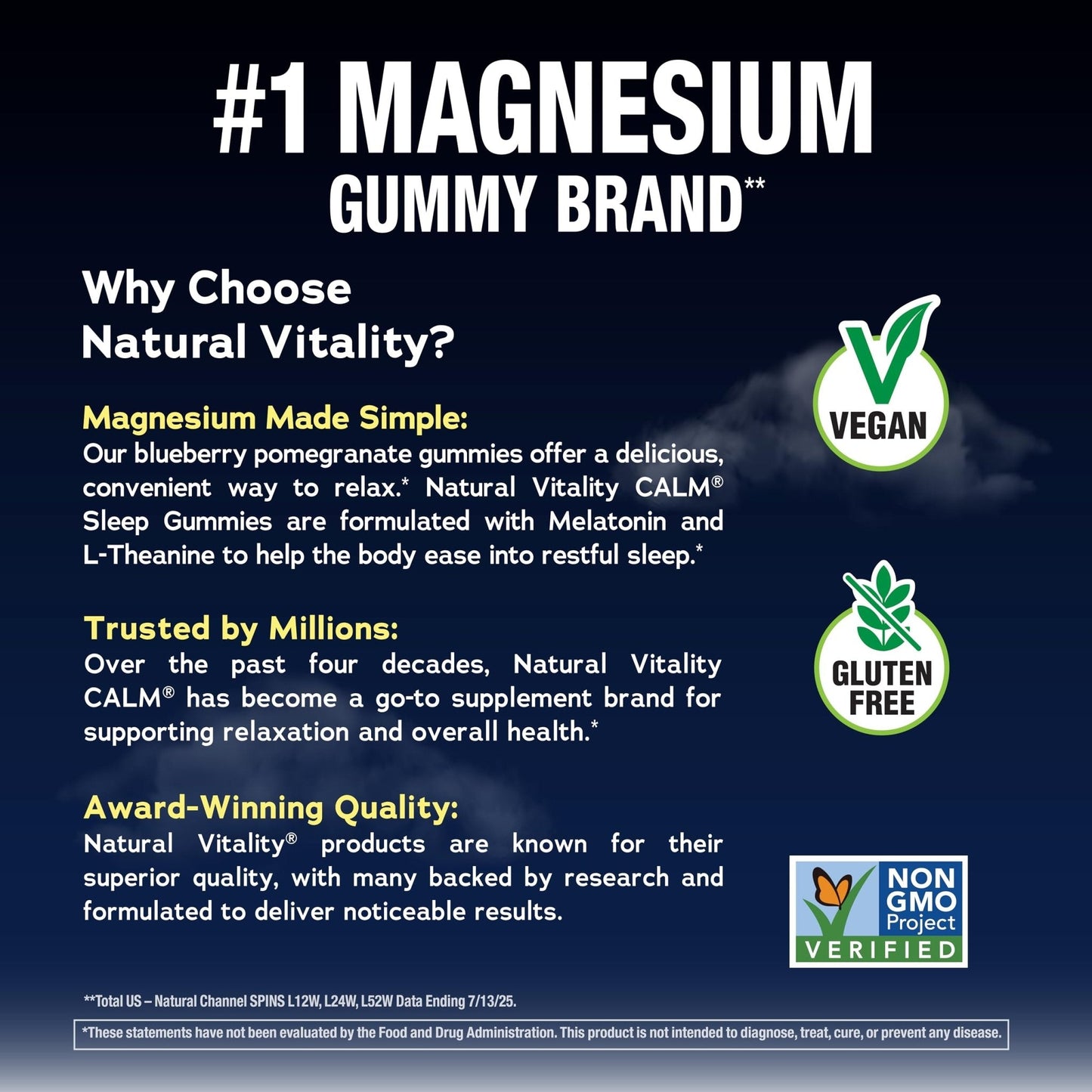 Natural Vitality SLEEP Gummies, Magnesium Supplement With Melatonin and L-Theanine, Vegan, Gluten Free, Helps the Body Ease Into Sleep - PrimeBioHealth - canada supplements